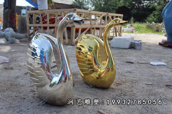 不锈钢天鹅雕塑  (11)