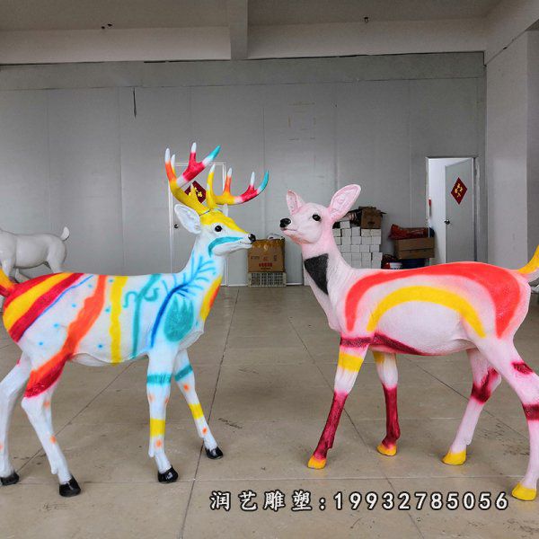 玻璃钢梅花鹿雕塑 (35)