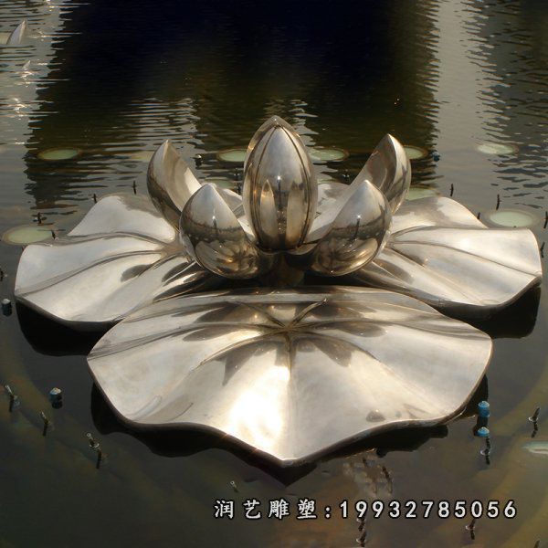 不锈钢荷花雕塑  (76)