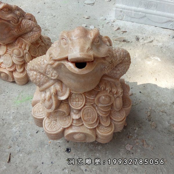 招财金蟾石雕，喷水金蟾石雕