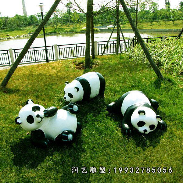 玻璃钢熊猫动物雕塑 (46)