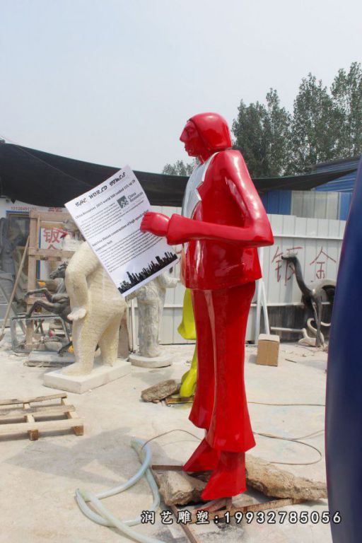 玻璃钢抽象时尚男女人物雕塑 (14)