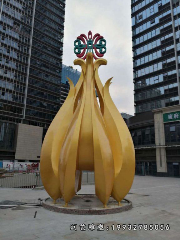不锈钢花苞雕塑 (10)