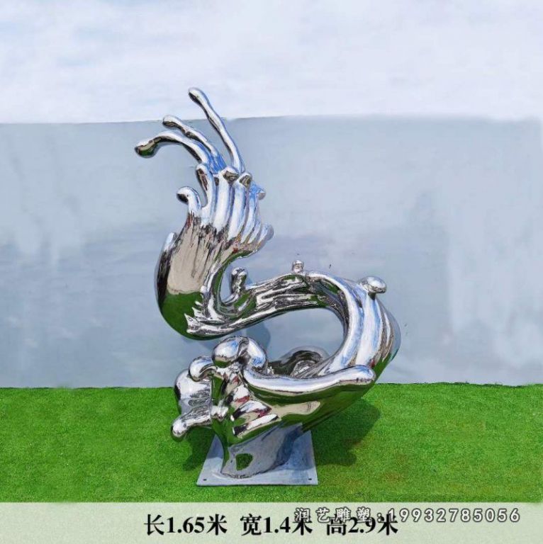 街道不锈钢海浪雕塑