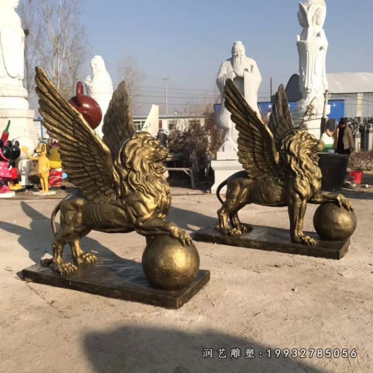 狮子铜雕 (2)