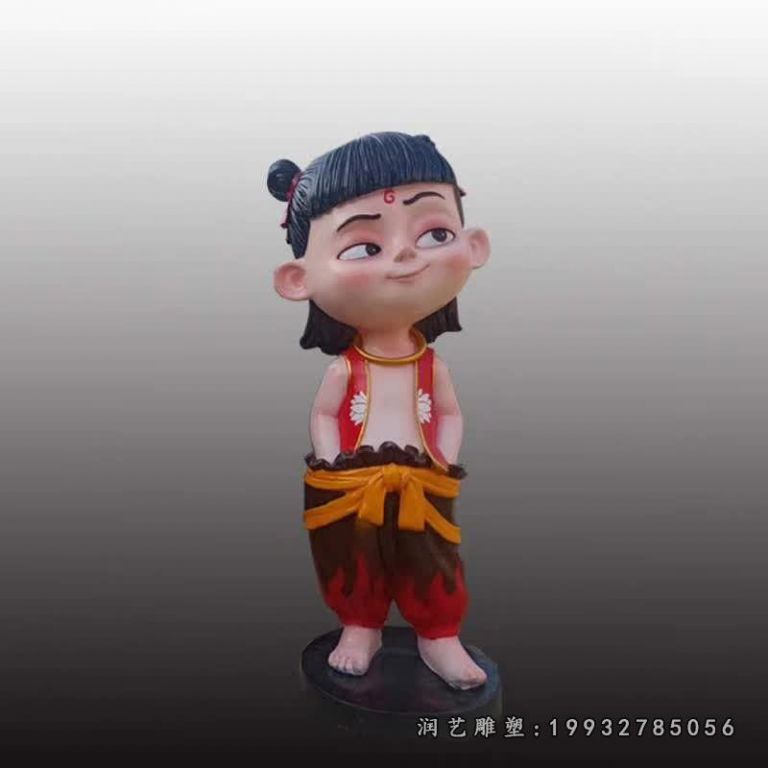 小区哪吒玻璃钢雕塑 (3)