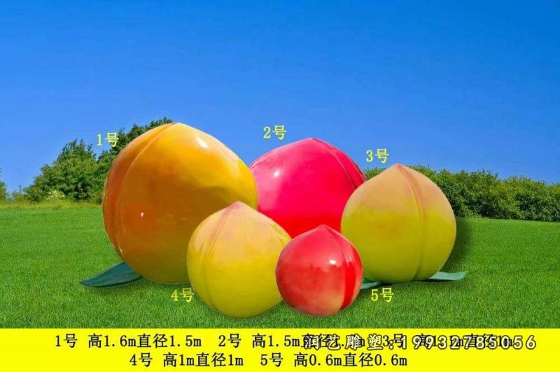 水果桃雕塑
