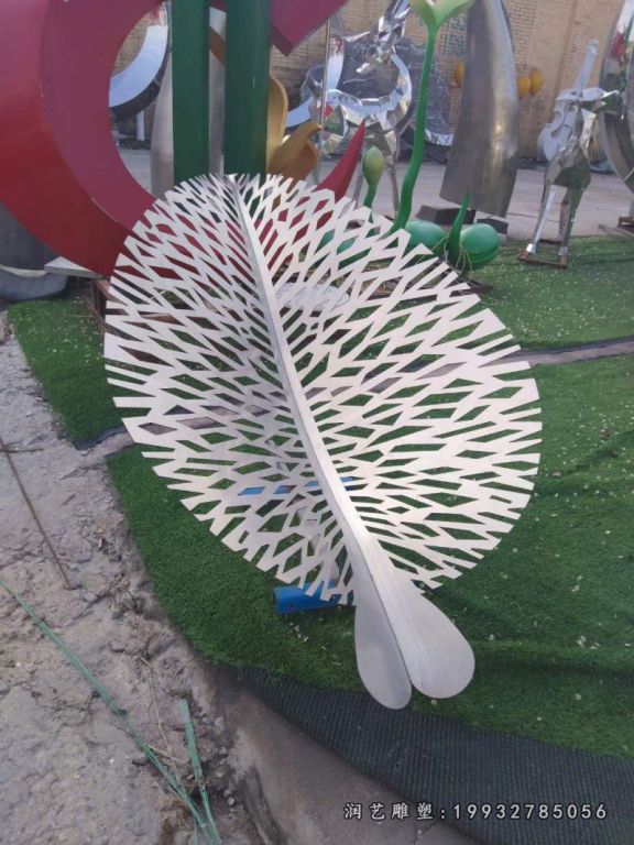不锈钢树叶景观园林雕塑