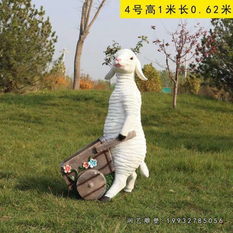玻璃钢动物羊商场雕塑 (2)