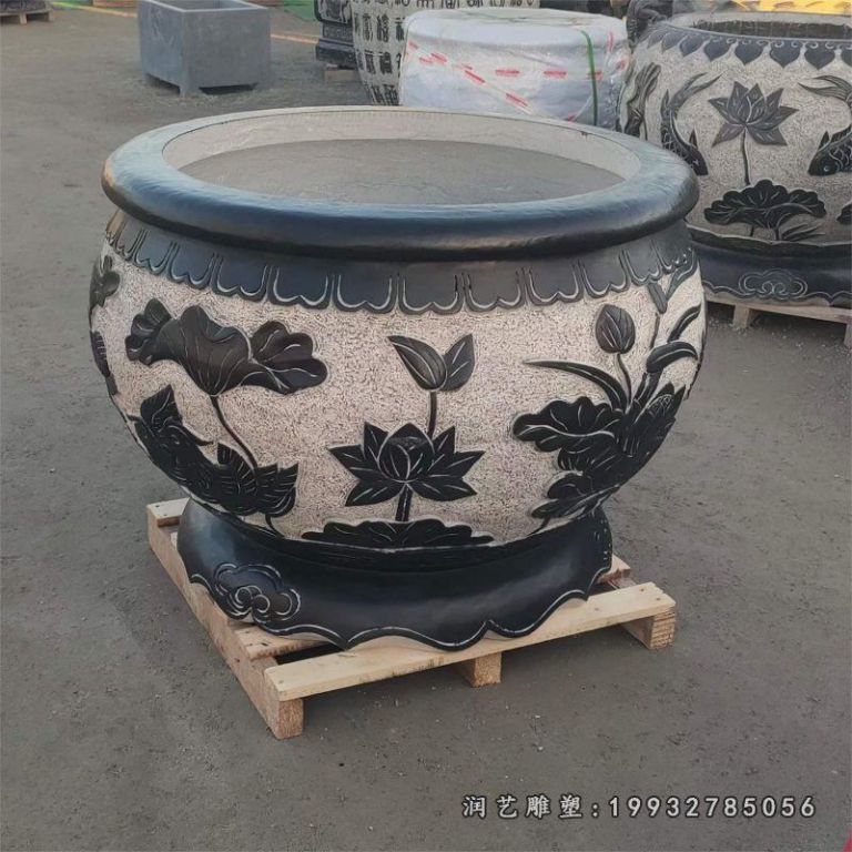 公园鱼缸石雕 (3)