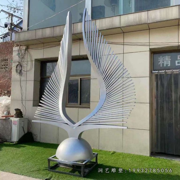不锈钢线条庭院雕塑 (3)