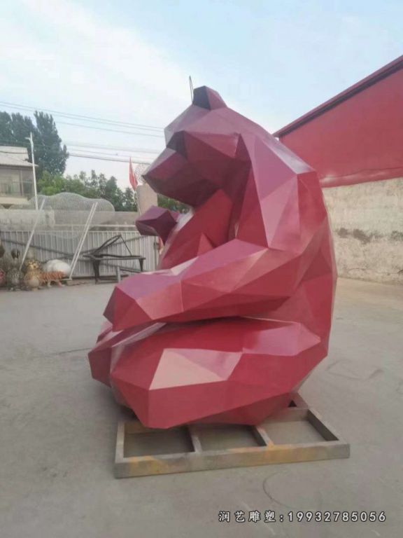 广场不锈钢熊雕塑
