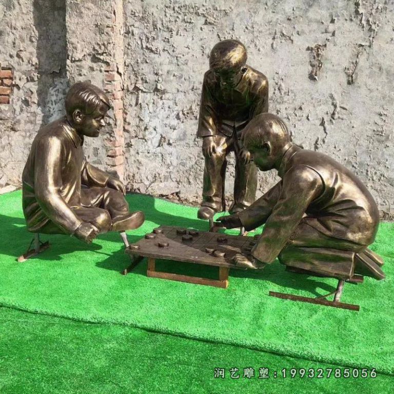 下棋人物铜雕 (12)