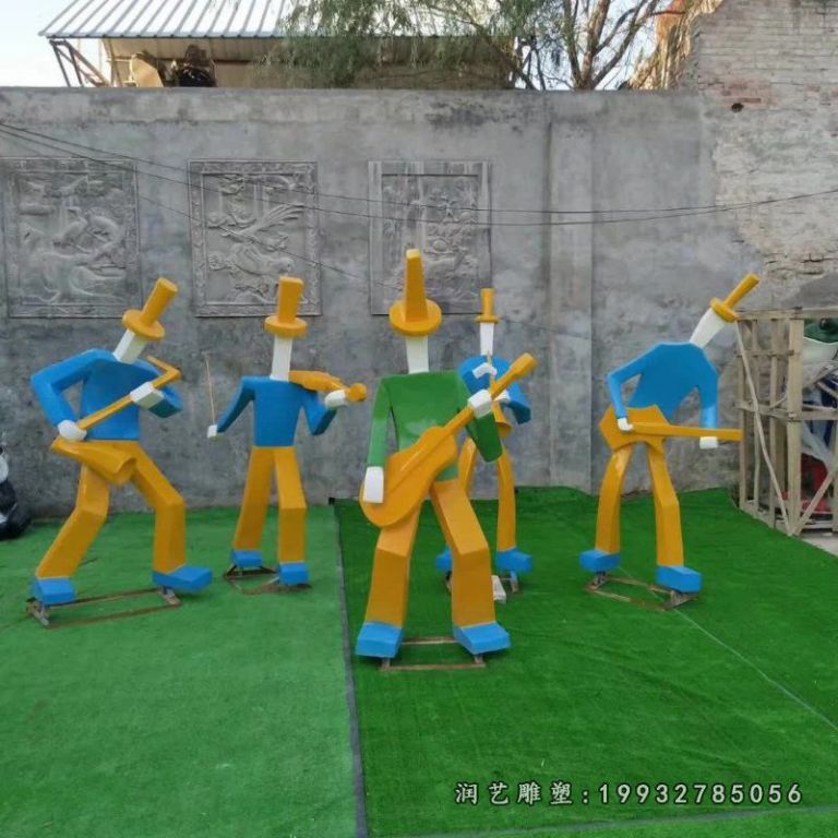 玻璃钢酒店音乐人雕塑