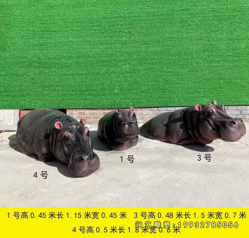 玻璃钢河马动物雕塑 (2)