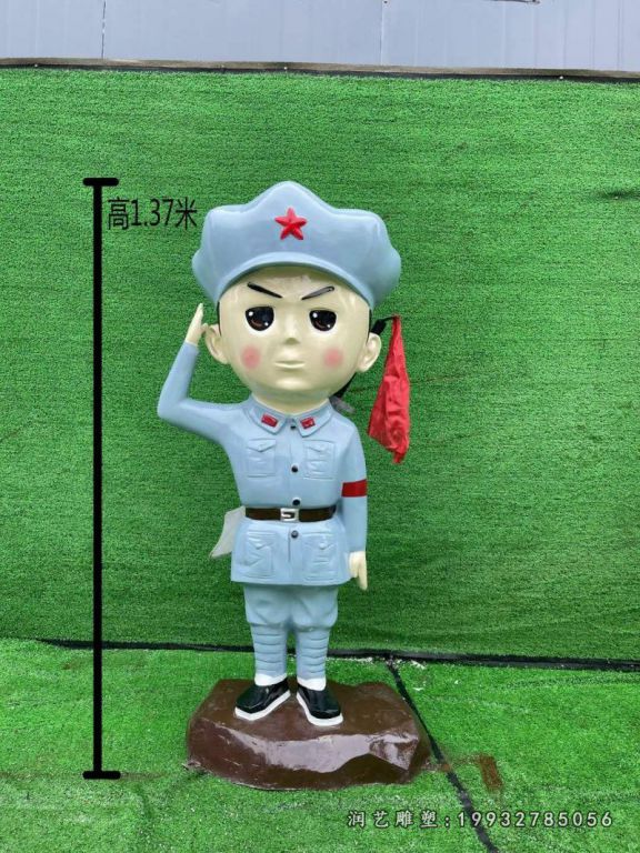广场玻璃钢红军雕塑 (4)