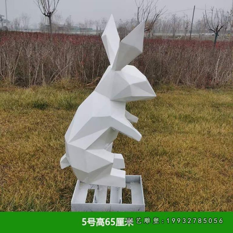 公司兔子不锈钢雕塑 (44)
