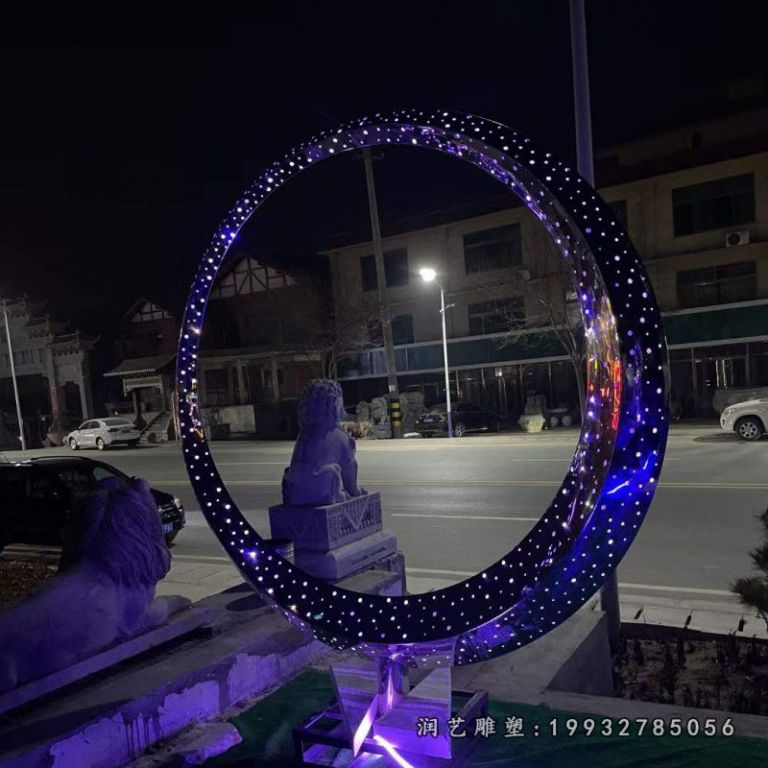 不锈钢圆环景观雕塑 (2)
