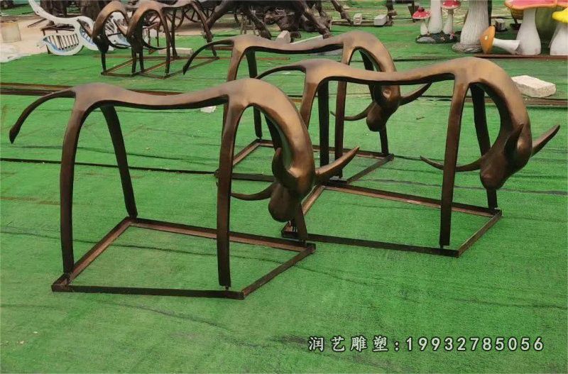酒店铜雕抽象羊动物雕塑 (2)