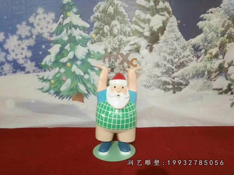 公园圣诞老人玻璃钢雕塑 (1)
