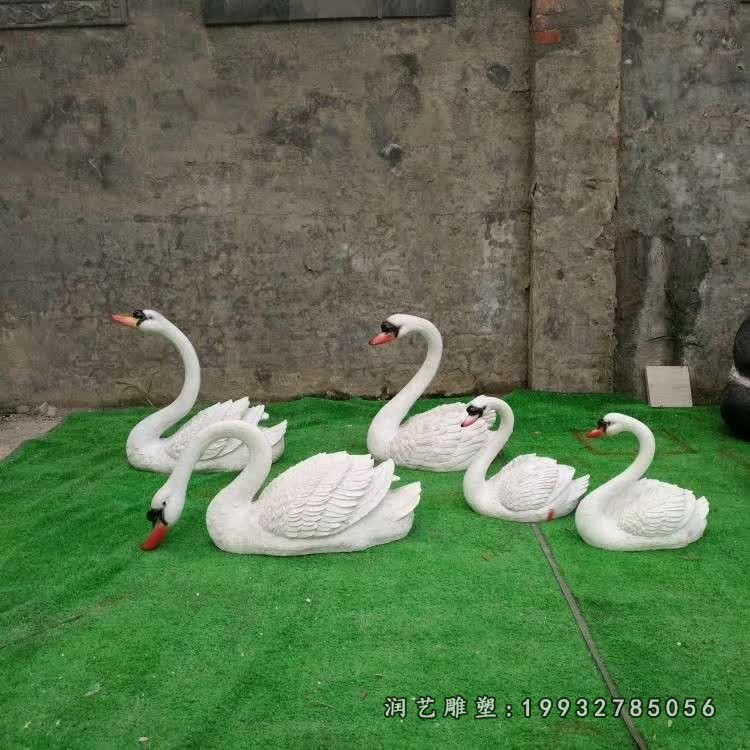 玻璃钢天鹅公园动物雕塑
