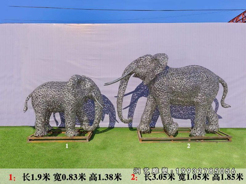 企业不锈钢大象雕塑