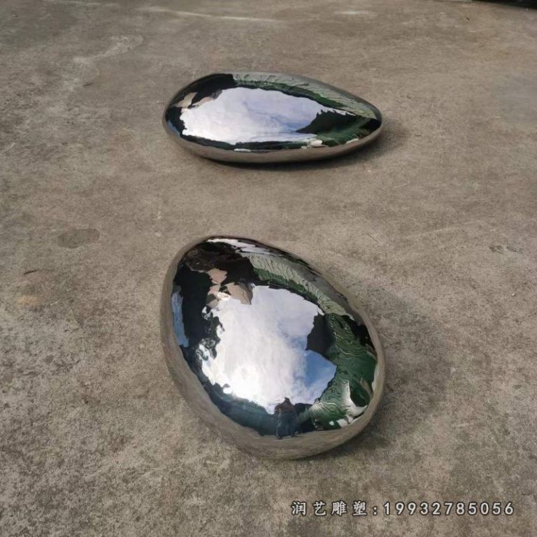 不锈钢鹅卵石街道雕塑 (6)