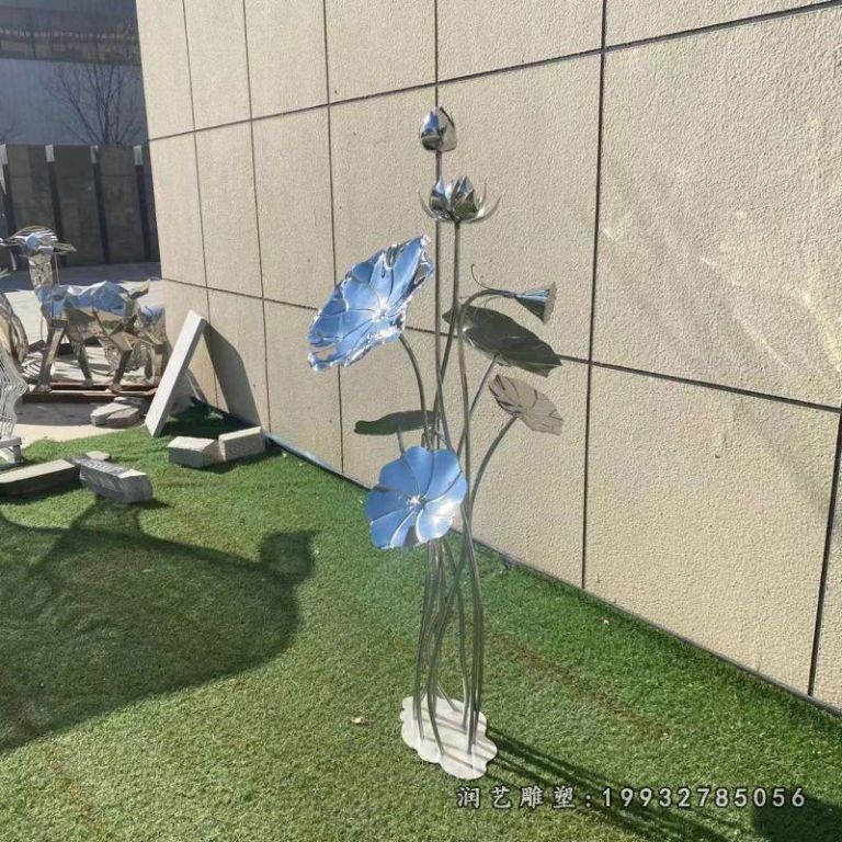 不锈钢景观荷叶雕塑