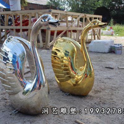 酒店不锈钢天鹅动物雕塑