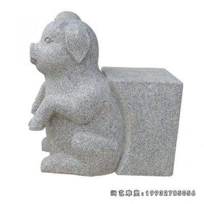 广场动物猪石雕