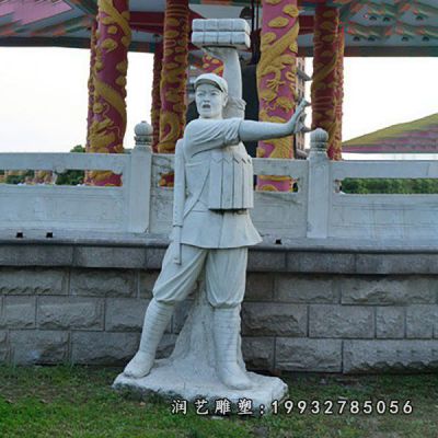 步行街董存瑞人物石雕
