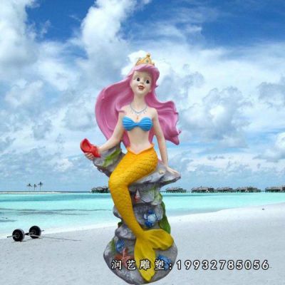 公寓玻璃钢美人鱼雕塑