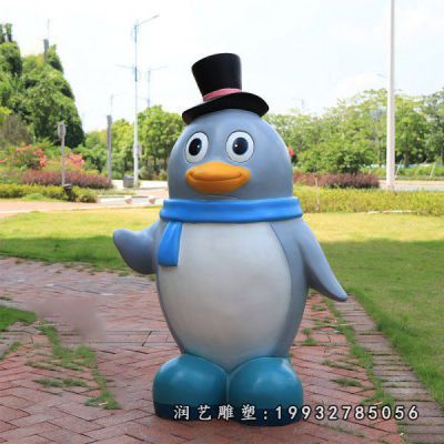 酒店玻璃钢企鹅卡通动物雕塑