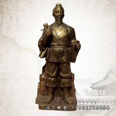 步行街鲁班铜雕人物
