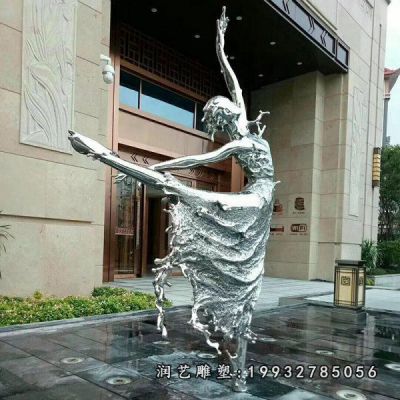 医院不锈钢跳舞人物雕塑
