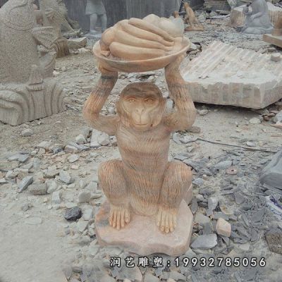 猴子动物校园石雕