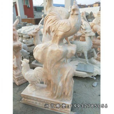 小区动物鸡石雕