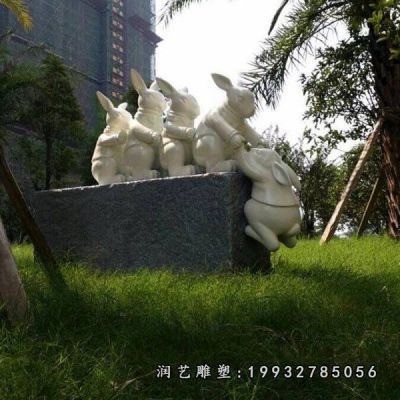 兔子商业街动物石雕