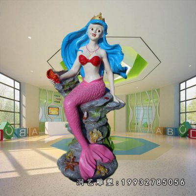 小区玻璃钢美人鱼雕塑