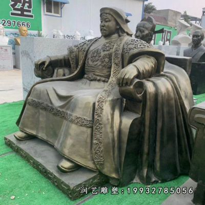 广场人物成吉思汗铜雕