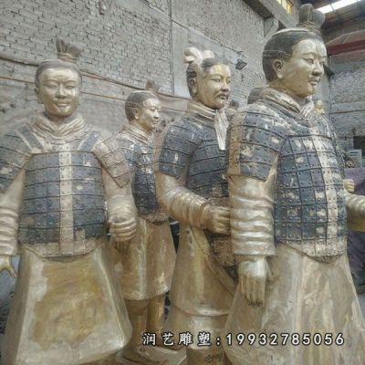 景区兵马俑人物铜雕