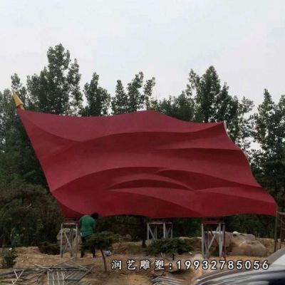 医院不锈钢旗帜雕塑