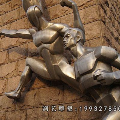 公寓不锈钢击剑雕塑