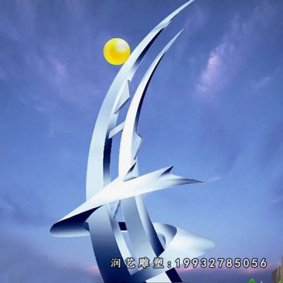 庭院不锈钢船景观雕塑