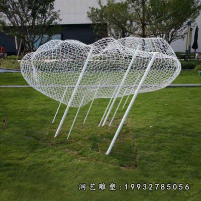 公司不锈钢云朵雕塑