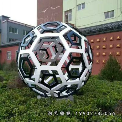 酒店不锈钢足球雕塑