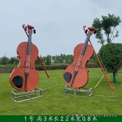 小区不锈钢大提琴景观雕塑