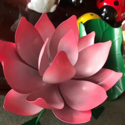 商业街不锈钢荷花景观雕塑