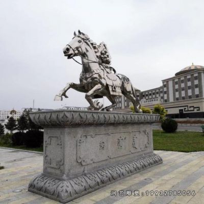 企业不锈钢马动物雕塑