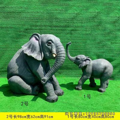 企业玻璃钢大象动物雕塑